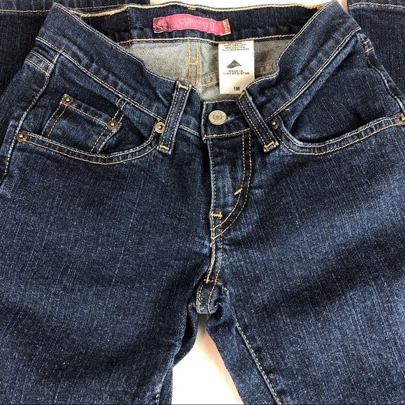 Levi Curvy 1M Jeans Bootcut Blue Denim 5 Pocket Zip Up - Picture 4 of 8